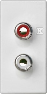 Płytka K45/2 złącz 2-krotna RCA (CINCH) 22,5x45mm + wkłady, zaciski
