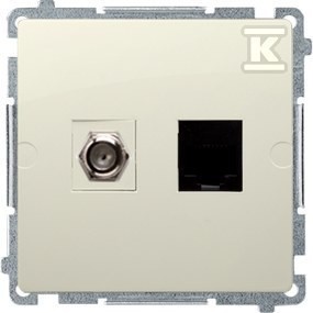 Gniazdo antenowe typu F + RJ45 kat.6 (moduł), Basic moduł