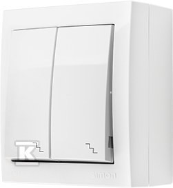 Łącznik schodowy natynkowy podwójny, IP44, 10 AX, 250 V~, zaciski