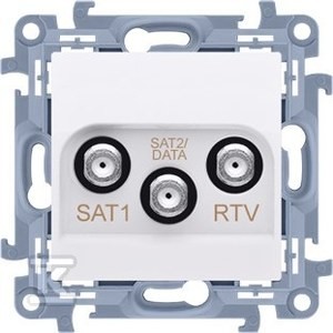 Gniazdo antenowe satelitarne podwójne SAT-SAT-RTV (moduł), 1x wejście: 5 MHz-2,4