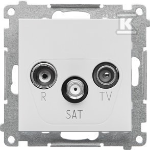 Gniazdo antenowe R-TV-SAT końcowe/zakończeniowe (moduł). 1x Wejście: 5 MHz÷2,4 GHz: