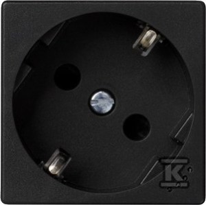 Gniazdo K45 schuko 16A/230V~, wskaźnik zasilania, szary grafit, CONNECT o
