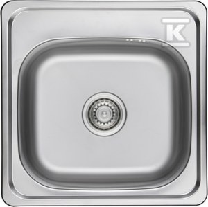 Zlew stalowy STANDARD wpuszczany 1 komorowy 47,5x47,5cm z syfonem Gładki