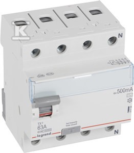 Wyłącznik różnicowoprądowy P304 4P 63A 500MA TYP AC TX3 o