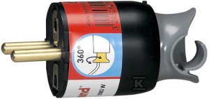 Wtyczka 2P+Z 16a czarna obrotowa    050173 w