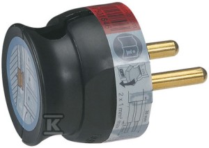 Wtyczka niska 2P 16a czarny    050184 w