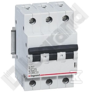 Wyłącznik nadprądowy RX3 3P C 25A 6000A