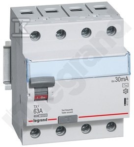 Wyłącznik różnicowoprądowy P304 4P 63A 30MA TYP AC TX3 o