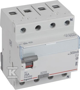 Wyłącznik różnicowoprądowy P304 4P 25A 300MA TYP AC TX3 o