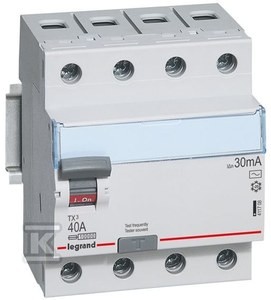 Wyłącznik różnicowoprądowy P304 4P 40A 30MA TYP AC TX3 o