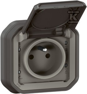 Gniazdo pojedyncze z uziemieniem 2P+Z, zaciski automatyczne, komplet podtynkowy 16A-250V~-