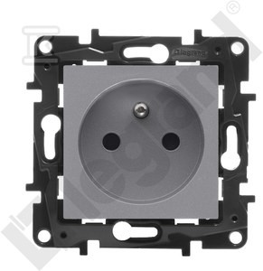 Gniazdo zasilające pojedyncze z uziemieniem, zaciski śrubowe, bez przesłony styków-