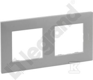 Ramka podwójna 2x- kolor aluminium, NILOE STEP