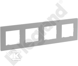 Ramka poczwórna 4x- kolor aluminium, NILOE STEP