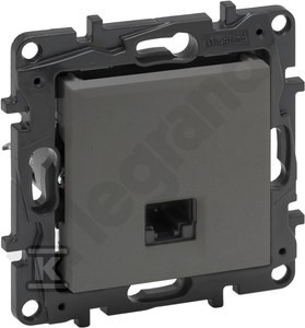 Gniazdo RJ45 kat. 5e UTP- kolor stalowy, NILOE STEP o