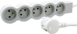 Przedłużacz STANDARD 5x2P+Z, z przewodem 3.0 metra 3x1.5 mm2 -