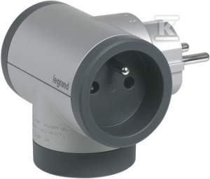 Rozgałęźnik obrotowy 2x2P+Z, USB A+C - aluminium/grafitowy, HELMO