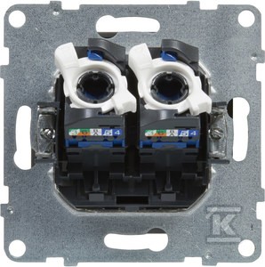 Gniazdo 2XRJ45/kat 6 UTP, ALUMINIUM SUNO    721353