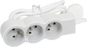 Przedłużacz STANDARD 3x2P+Z, z przewodem 45778 metra 3x1.0 mm2 -