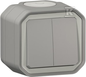 Łącznik świecznikowy, komplet natynkowy 10AX-250V~ - szary, NOWE PLEXO 55