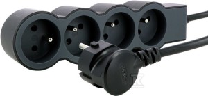 Przedłużacz STANDARD 4x2P+Z, z przewodem 3.0 metra 3x1.5 mm2 -