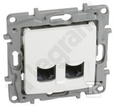 Gniazdo 2XRJ45 KAT. 6 UTP biały NILOE