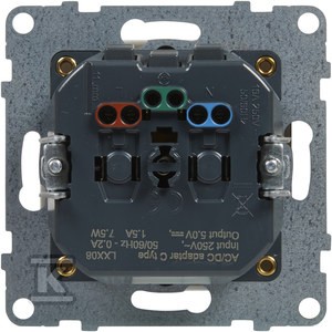 Gniazdo płaskie 2P+Z - 16 A - z USB Typ