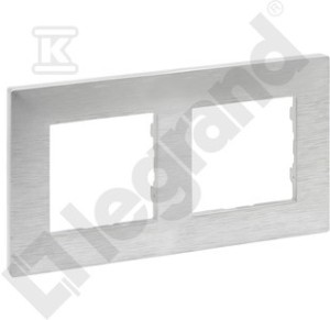 Ramka podwójna 2x - kolor aluminium szczotkowane, NILOE STEP o