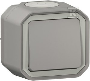 Łącznik schodowy, komplet natynkowy 10AX-250V~ - szary, NOWE PLEXO 55