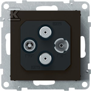 Gniazdo TV-R-2xSAT - końcowe - 45778 dB, CZARNY SUNO o