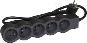 Przedłużacz STANDARD 5x2P+Z, z przewodem 3.0 metra 3x1.5 mm2 -