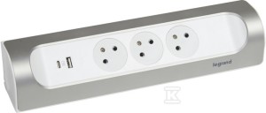 Przedłużacz narożny 3x2P+Z, USB A+C, bez przewodu (wielogniazdowy blok przenośny)