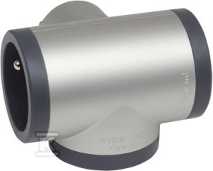 Rozgałęźnik 3x2P+Z - aluminium/grafitowy, HELMO    049438 w