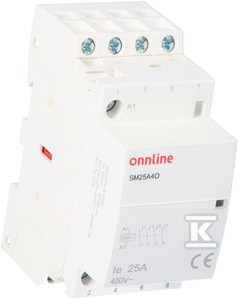 Stycznik modułowy styki 4NO I=25A napięcie cewki U=230V AC 2