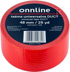 Taśma ONNLINE do otulin DUCT 48mm/25YD czerwona