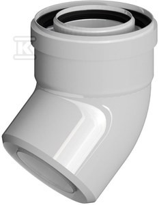 Kolano koncentryczne do systemów kominowych PP-AL 45 DN80/125mm z uszczelką
