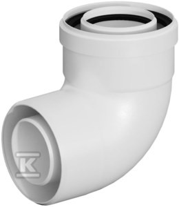 Kolano koncentryczne do systemów kominowych PP-PP 87DN80/125mm z uszczelką [EPDM]