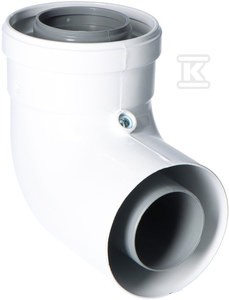 Kolano koncentryczne do systemów kominowych PP-AL 87 DN60/100mm z uszczelką