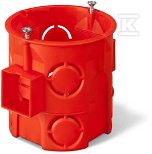 Puszka podtynkowa ONNLINE PRO PK-60F łączeniowa głęboka z wkrętami, czerwona,