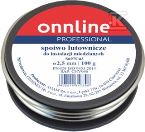 Spoiwo lutownicze/lut miękki Sn97Cu3 2,5mm 100g    1030004