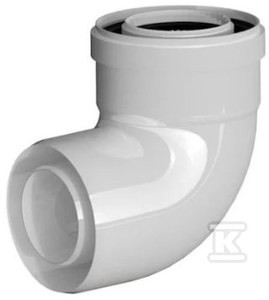 Kolano koncentryczne do systemów kominowych PP-AL 87 DN80/125mm z uszczelką