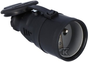 Gniazdo gumowe przenośne NOVA czarne ONNLINE    F6.0368