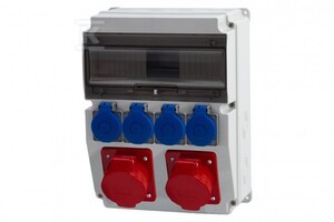 Rozdzielnica CAJA 12M - gniazda 16A 5p, 32A 5p, 4x230V