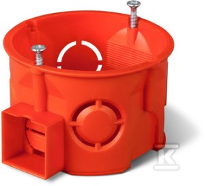 Puszka podtynkowa ONNLINE PRO PK-60F łączeniowa płytka z wkrętami, czerwona,