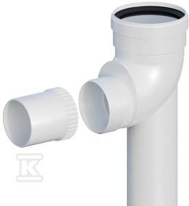 Kolano do systemów kominowych PP skręcane, redukcyjne 87 DN60/80mm L500mm