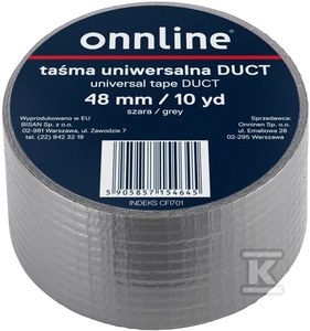 Taśma ONNLINE uniwersalna DUCT 48mm/10YD szara    B870004