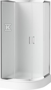 Kabina prysznicowa Onnline półokrągła, profil chrom, szkło szron 90x185 o