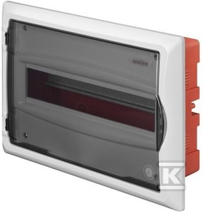 Rozdzielnica podtynkowa ONNLINE 1x12 modułowa IP40 szyba dymna