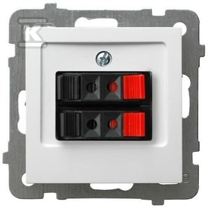 Gniazdo głośnikowe, podwójne, biały, AS    GG-2G/M/00 w