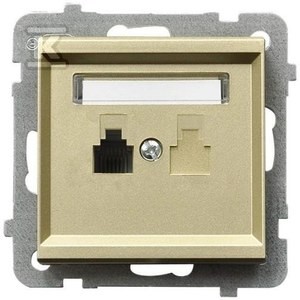 Gniazdo telefoniczne pojedyncze, szampański złoty SONATA    GPT-1R/M/39